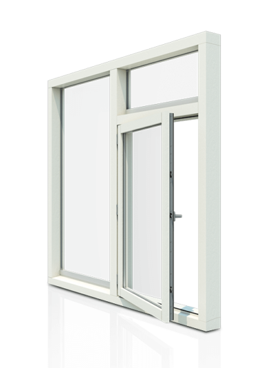 3-vaks kozijn met draairaam rechts en bovenlicht