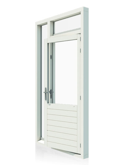 Deurkozijn met zijlicht links en bovenlicht