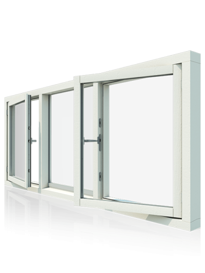 3-vaks kozijn met 2 draairamen