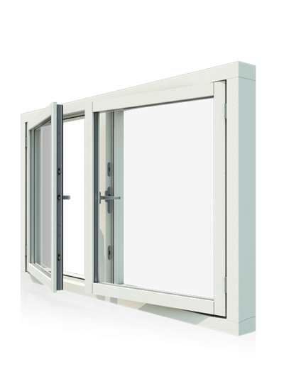 2-vaks kozijn met 2 draairamen