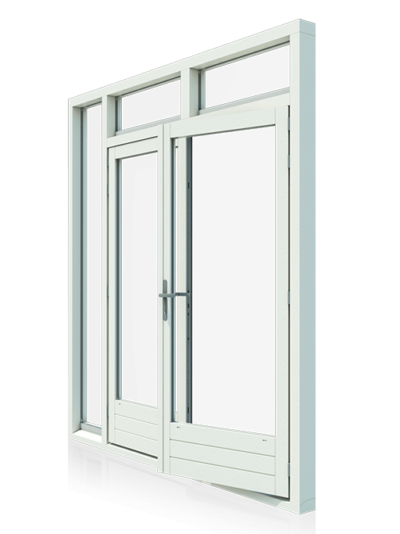 Hardhouten tuindeur met zij- en bovenlicht