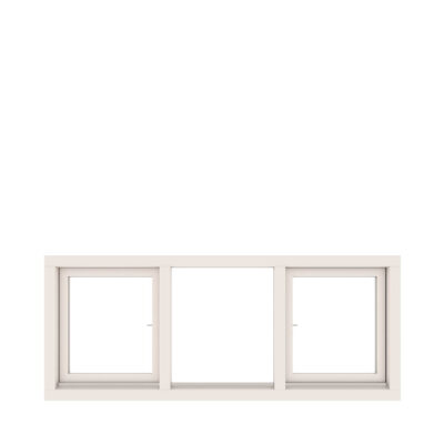 3-vaks kozijn met 2 draaikiepramen 3000 x 1200 mm (24 uurskozijn)